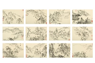 Lot 319 - JIANG DEJUN (1934 –) Landscapes ink on paper,...
