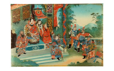 Lot 327 - A CHINESE REVERSE GLASS PAINTING. Qing Dynasty,...