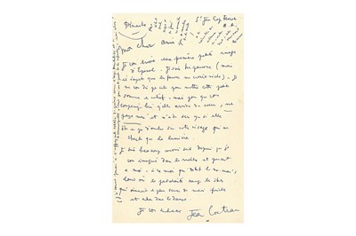 Lot 174 - Cocteau (Jean) Autograph letter signed ('Jean...