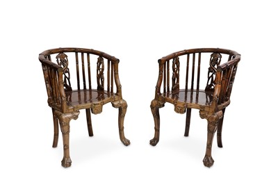 Lot 281 - A PAIR OF CHINESE HONGMU CHAIRS. 19th/20th...
