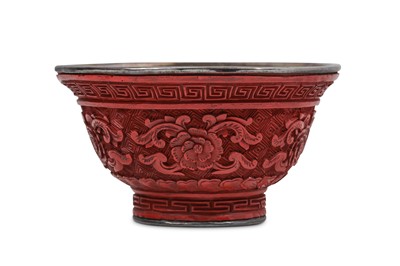 Lot 269 - A CHINESE CINNABAR LACQUER CUP. Qing Dynasty....