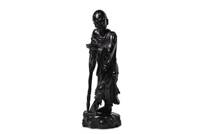Lot 114 - A LARGE CHINESE ZITAN FIGURE OF LI TIEGUAI....