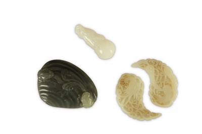 Lot 399 - FOUR CHINESE JADE CARVINGS.
