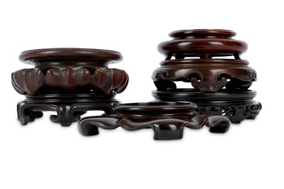 Lot 229 - SIX CHINESE WOOD STANDS. Qing Dynasty, 19th...