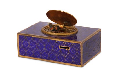 Lot 89 - A 20TH CENTURY GILT METAL AND BLUE ENAMEL...