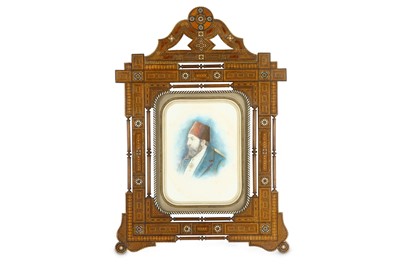 Lot 54 - A WATERCOLOUR PORTRAIT OF SULTAN ABDUL HAMID...