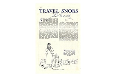 Lot 183 - Priestley (J.B.) Travel Snobs, removed from...