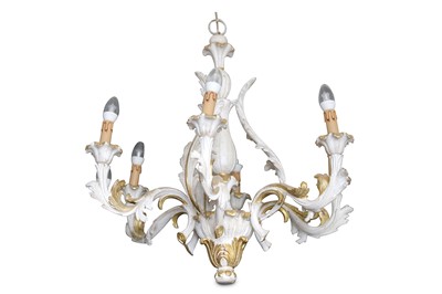 Lot 735 - An Italian Chelini carved wood chandelier,...