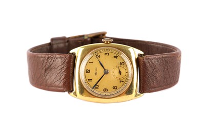 Lot 628 - ALPINA. A MENS MANUAL 14K GOLD WRISTWATCH...
