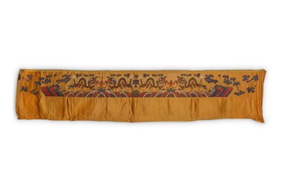 Lot 171 - A CHINESE YELLOW-GROUND ‘DRAGON’ SILK PANEL....