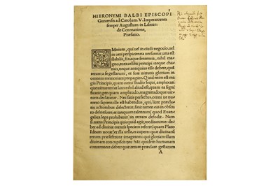 Lot 8 - Balbi (Girolamo) Ad Carolum 5. impe. de...