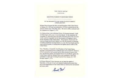 Lot 272 - Ford (Gerald) Souvenir copy of Ford's famous...