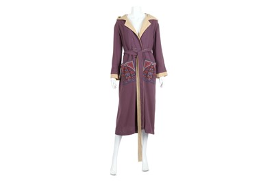 Lot 338 - Bill Gibb Mauve Crepe Hooded 'Bee' Gown, c....