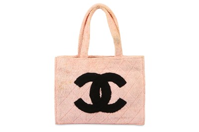 Lot 356 - Chanel Pink Towel Bag, c. 1989-91, quilted...
