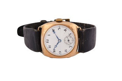 Lot 96 - A GENTS 9K GOLD MANUAL WRISTWATCH Date: Circa...