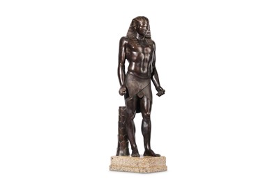 Lot 42 - A LARGE EMPIRE STYLE BRONZE FIGURE OF RAMESSES...