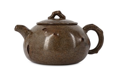 Lot 316 - A CHINESE GLAZED YIXING ZISHA TEAPOT AND COVER....