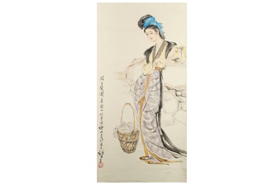Lot 74 - LIU JIYOU (1918 – 1983). Lady. ink and colour...