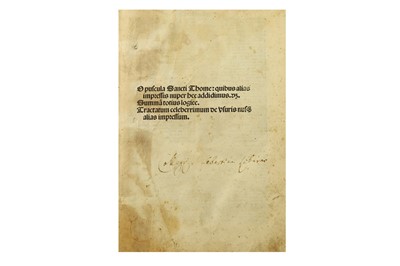 Lot 5 - Aquinas (Thomas, Saint) Opuscula... quibus...