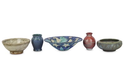 Lot 39 - A Nick Harrison squat vase of ovoid form with...