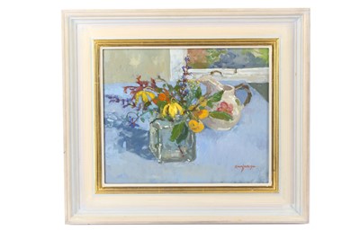 Lot 240 - Mary Jackson (British b. 1936) Yellow Clematis...