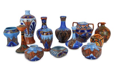 Lot 41 - A group of Clews and Co Chameleon ware hand...
