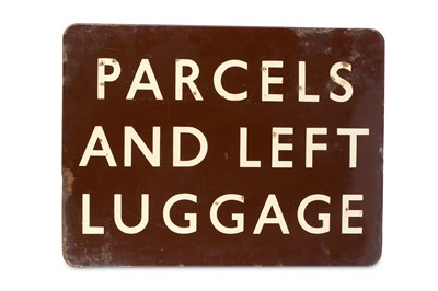 Lot 185 - A 1960s British Rail BR(M) enamel sign PARCELS...