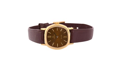 Lot 94 - OMEGA. A LADIES MANUAL STAINLESS STEEL PLATED...