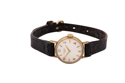 Lot 95 - LONGINES. A LADIES 9K GOLD MANUAL WRISTWATCH...