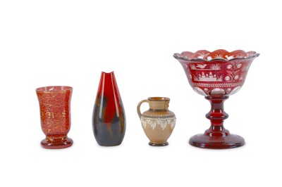 Lot 69 - A late 19th Century Bohemian ruby glass...