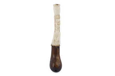 Lot 221 - A 19th bone carving modelled as a novelty...
