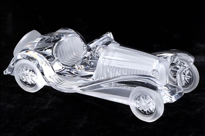 Lot 223 - A Daum Crystal France glass model of a Bugatti...