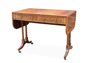 Lot 285 - A Regency rosewood and satinwood banded sofa...