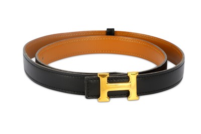 Lot 712 - Hermes Black Box Slim Constance Belt, c. 1985...