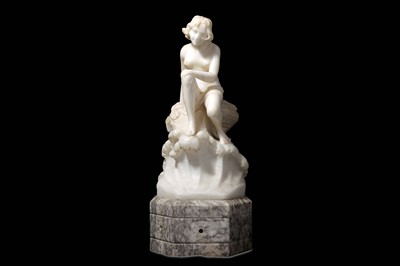 Lot 57 - AN EARLY 20TH CENTURY ITALIAN ALABASTER LAMP...