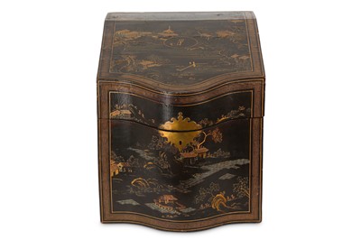 Lot 536 - A CHINESE GILT-DECORATED BLACK LACQUER KNIFE...
