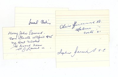 Lot 308 - Victoria Cross.- Selection of index cards...