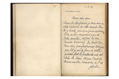 Lot 268 - Foch (Ferdinand, General) Autograph letter...