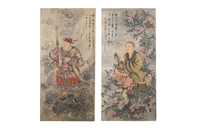 Lot 69 - YAN HONG. Figures. ink and colour on paper,...