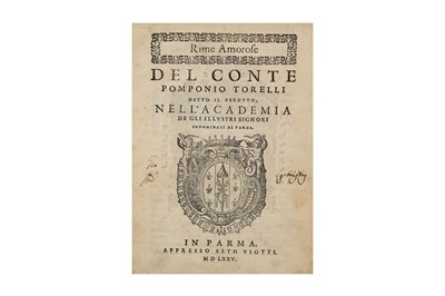 Lot 398 - Torelli (Pomponio) Rime Amorose del Conte...
