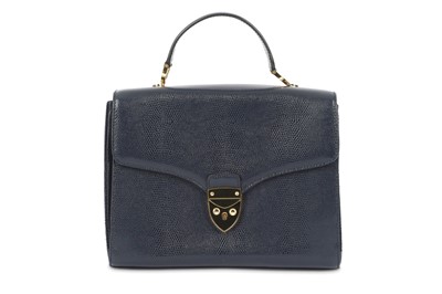 Lot 308 - Aspinal of London Blue Lizard Mayfair Bag,...