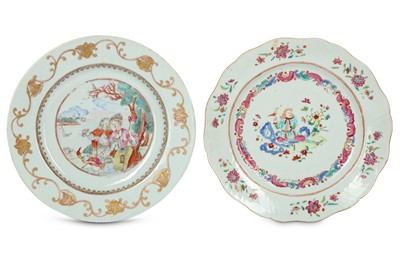 Lot 373 - TWO CHINESE FAMILLE ROSE 'EUROPEAN SUBJECT'...