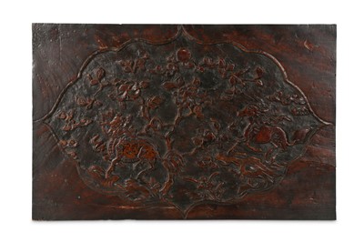 Lot 614 - A CHINESE WOOD ‘QILIN’ PANEL. 17th Century....