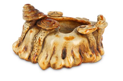 Lot 239 - A CHINESE STAG ANTLER 'LINGZHI' BRUSH WASHER....