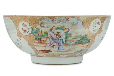 Lot 528 - A LARGE CHINESE FAMILLE ROSE ‘AMOROUS MONK’...