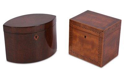 Lot 263 - A small George III fruitwood tea caddy of...