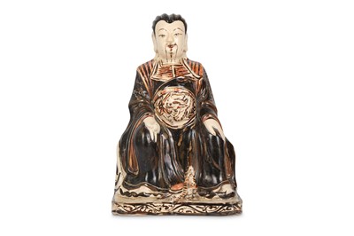 Lot 243 - A CHINESE CIZHOU-TYPE STONEWARE FIGURE OF...