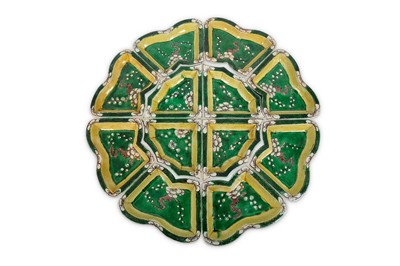Lot 480 - A CHINESE FAMILLE VERTE SUPPER SET. Qing...