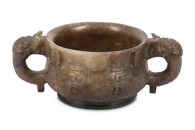 Lot 215 - A CHINESE JADE INCENSE BURNER, GUI. Qing...
