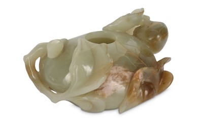 Lot 219 - A CHINESE JADE 'FRUIT AND BRANCHES' WATER POT....